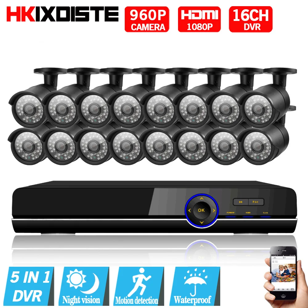 16CH 1080 P HDMI DVR 2500TVL 960 HD наружная камера безопасности Система 16 канальный CCTV комплект
