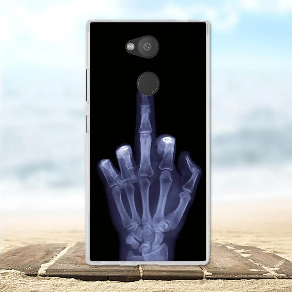 Силиконовый чехол для Sony Xperia L2 мягкий из ТПУ dual с цветочным узором 3D 5 дюйма чехлы