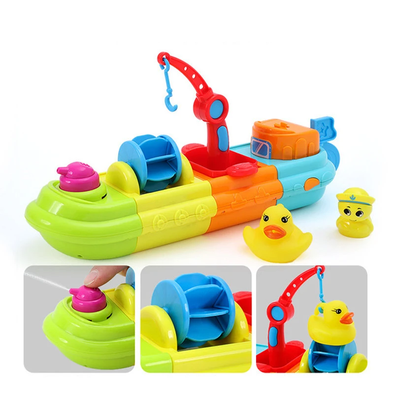 Children Bath Toy Ship Boat Assemble Water Spray Floating Hand Holding Toys Pool Beach Bathroom Infant Play Bathing | Игрушки и хобби