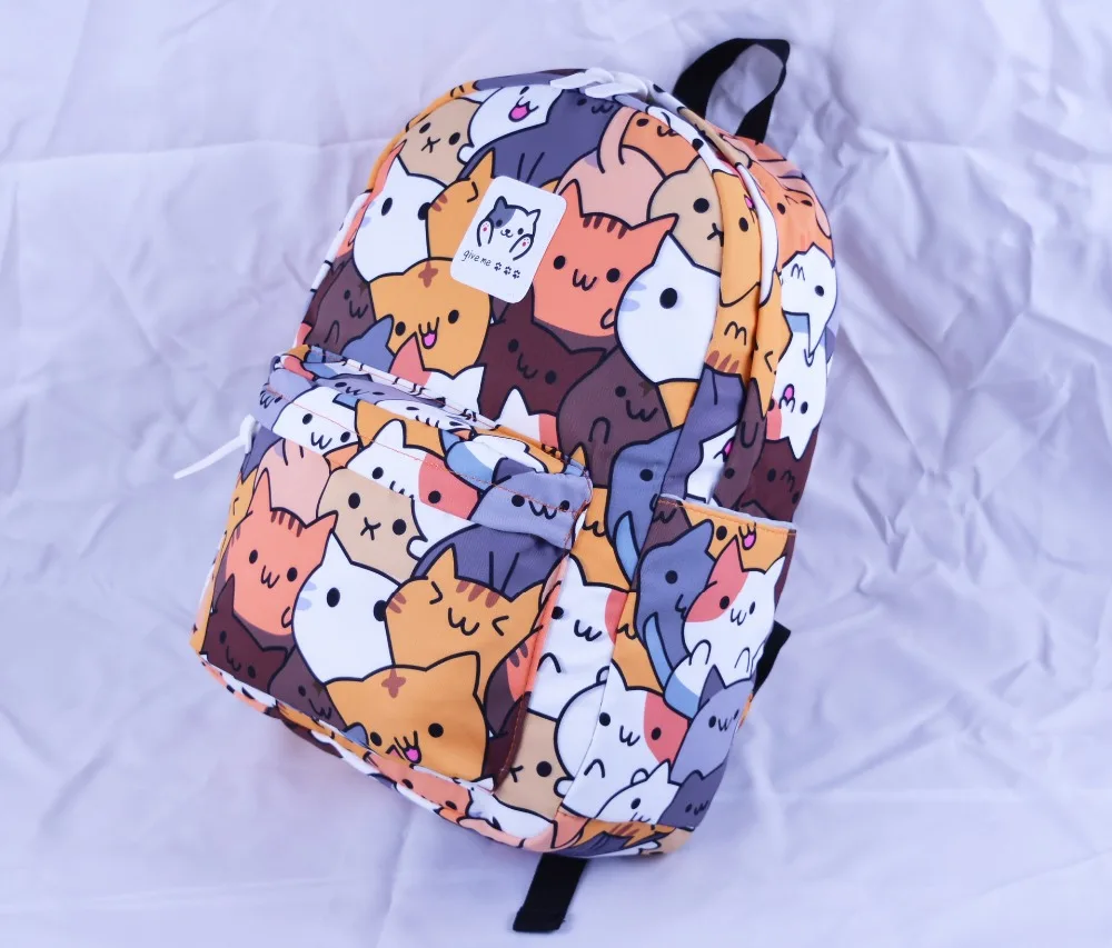 Аниме Neko Atsume сумка на плечо Повседневная кошка задний двор нейлоновый рюкзак 15 дюймов ноутбук дорожная школьная сумка для подростков мальчиков девочек