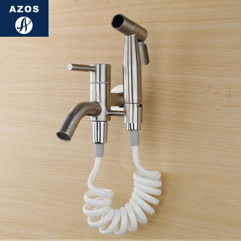 Azos Bidet Faucet Pressurized Sprinkler Head Stainless Steel Cold Water Two Function Washing Machine Pet Bath Sh | Обустройство дома