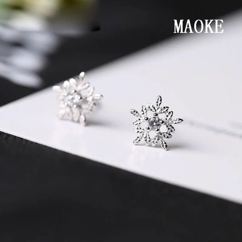 Акция серьги-снежинки S925 Tremella с цирконом инкрустированные микро-инкрустацией