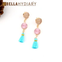 fashion tassel druzy resin earrings drop earrings for women jewelry statement gifts for women accessories