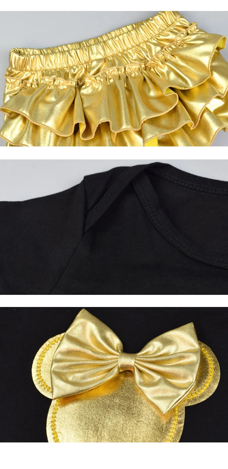Roupa infantil menina/Одежда для маленьких девочек Новинка года, комплект из 3 предметов с головным убором и золотым бантом платье-пачка, костюм Одежда для новорожденных девочек 0-3 лет