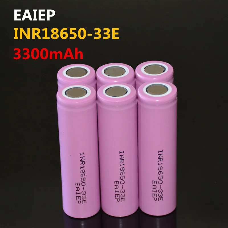 6 шт 100% новый бренд оригинальный INR18650 33E 3300 мАч батарея 18650 3 7 V большая емкость