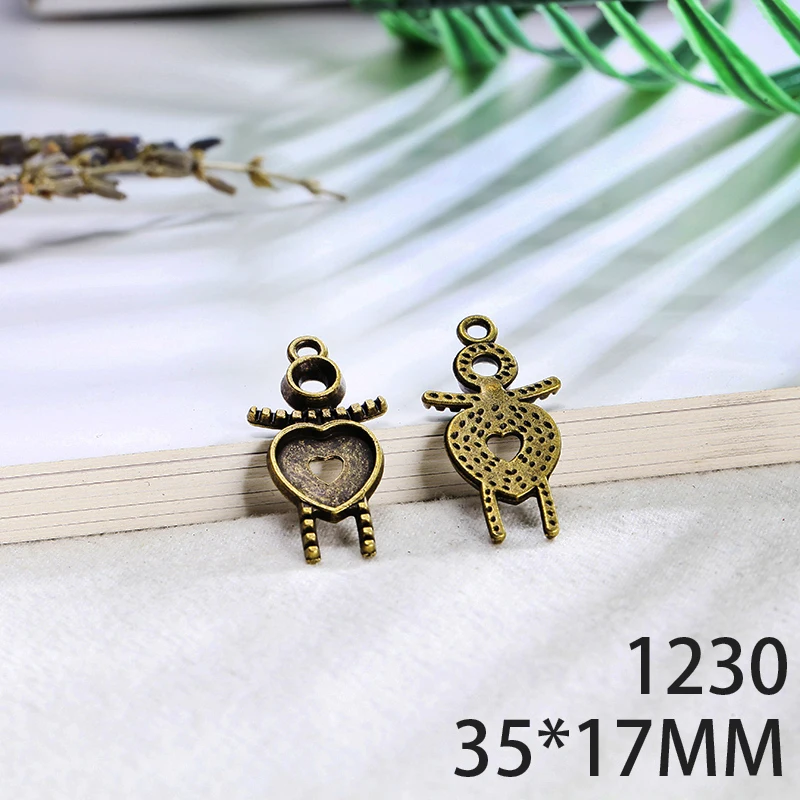 

35*17mm 8pcs Boy Alloy Pendant For Diy Jewelry Making 2 Colors Antique Silver Antique Bronze No.1230
