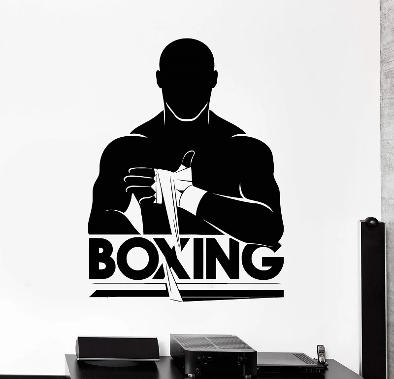 

Vinyl Wall Decal Boxing Boxer Fight Club Fighter Stickers boxing gym, competition center, living room decoration QJ20