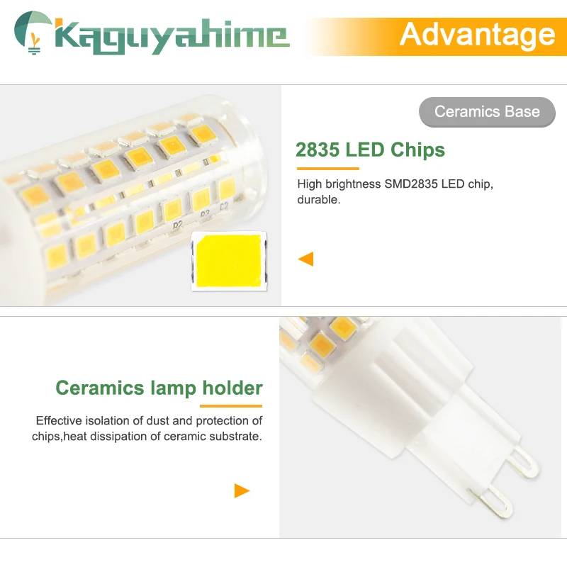 Kaguyahime 10 шт./лот затемнения светодиодный G9 E14 G4 лампочки 3 Вт 5 7 9 AC 220 V DC 12 SMD2835 COB