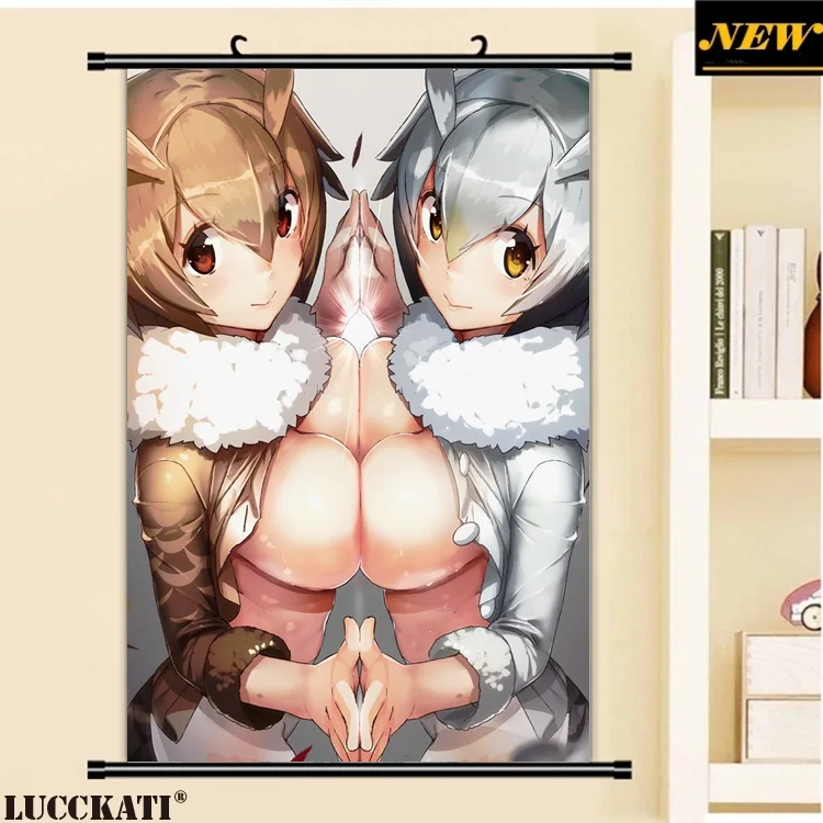 40X60 см друзья-зверушки игры животные уши хвост сексуальная лоли мультфильм аниме искусство стены картина роспись прокрутки ткань холст живопись плакат - Цвет: A