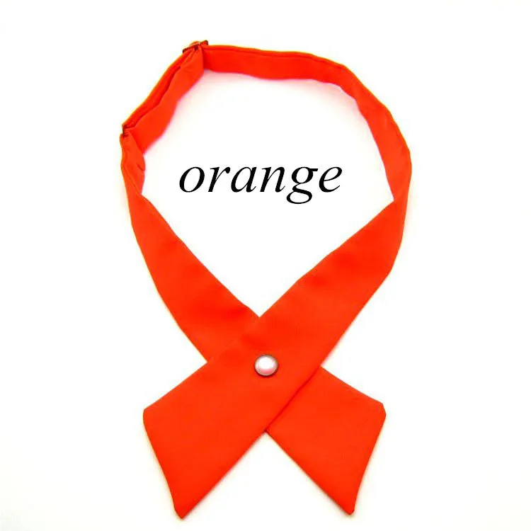 orange Новая мода регулируемый крест дизайн Галстуки для мужчин женщин галстук-бабочка унисекс Свадебная вечеринка Высокое качество Сплошной бренд - Цвет: orange