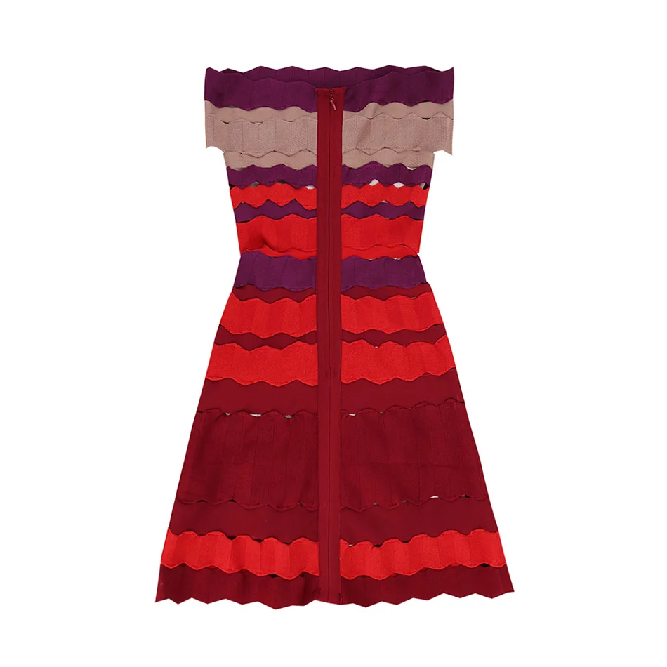 Арцу Красочные Лоскутная Slash шеи Мини женское платье Повседневное 2018 Мода от