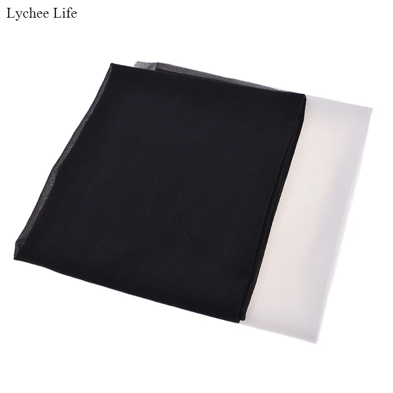 Lychee Life 100*112 см ручной работы DIY черно-белый стрейч трикотажный Утюг на облицовке для одежды
