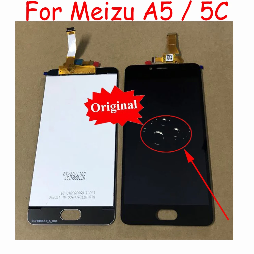 100% оригинал для Meizu MA5 M5C Meilan A5 5C ЖК дисплей сенсорная панель дигитайзер с рамкой в