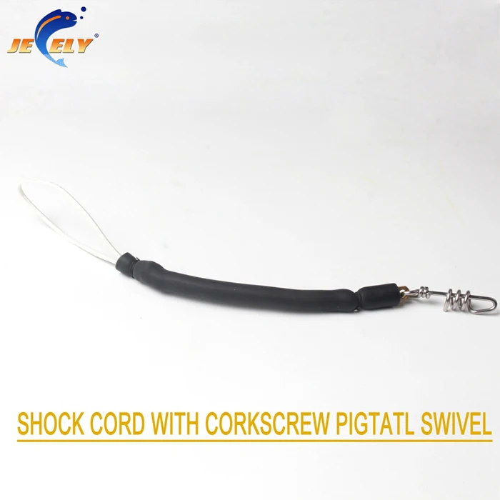 12 см аксессуары для подводной охоты супер Shockcord банджи со спектром/штопор косичка Вертлюг/оснастки для подводной охоты - Цвет: Черный