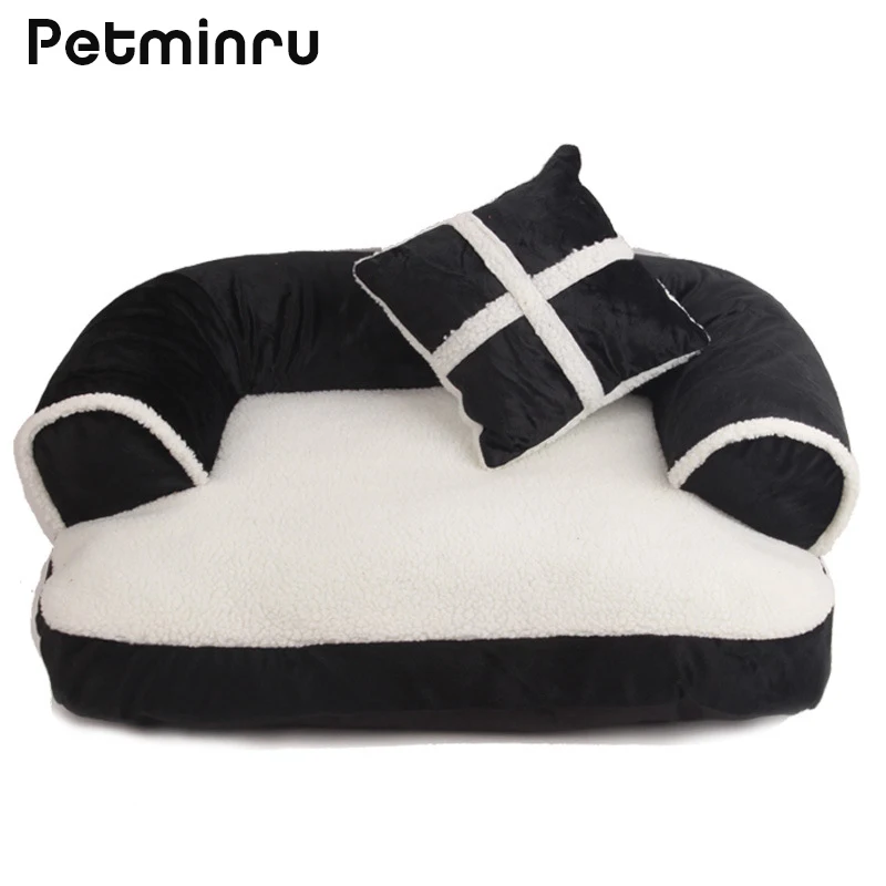 

Petminru Warm Dog Sofas Pet House Cat Sleeping Bed With Pillow Kennels Nest Soft Dog House Pet Mat