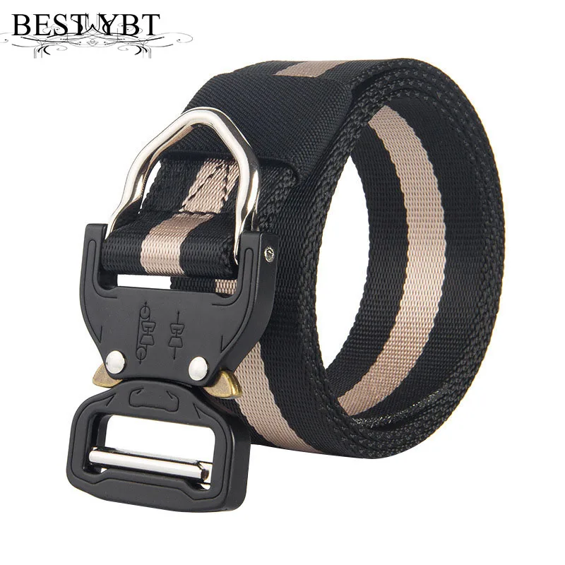 

Best YBT Unisex Nylon Belt Alloy Black Insert Buckle Belt Multifunctional Army Fan Outdoor Commando Training Women And Men Belt
