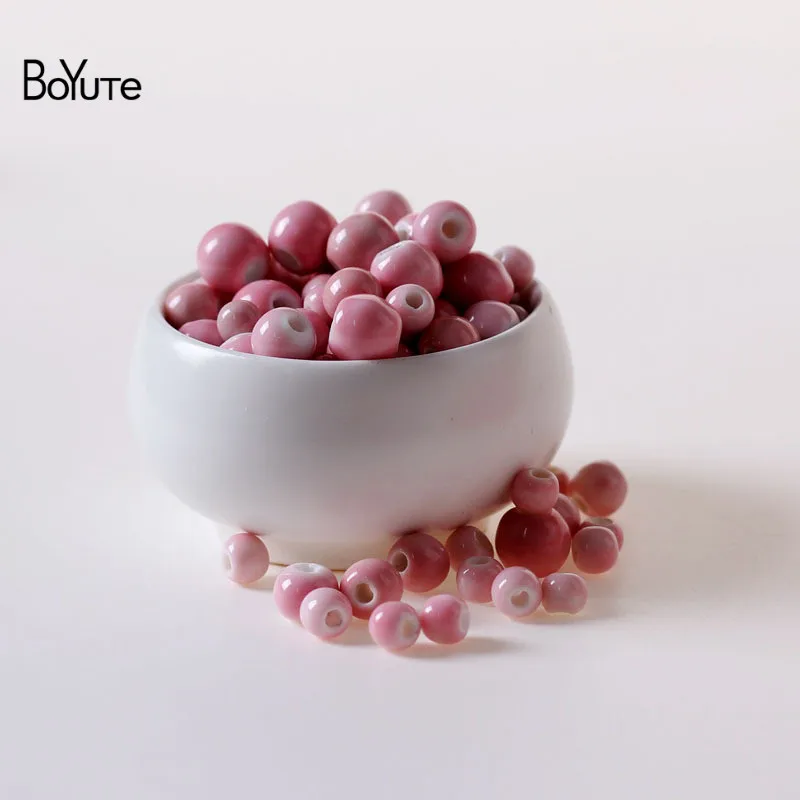 Beads 6 BoYuTe 50 шт 6 мм 8 мм 10 мм 12 мм 14 мм свободные бусины ручной работы Фарфоровые керамические бусины для изготовления ювелирных изделий - Цвет: Beads 6