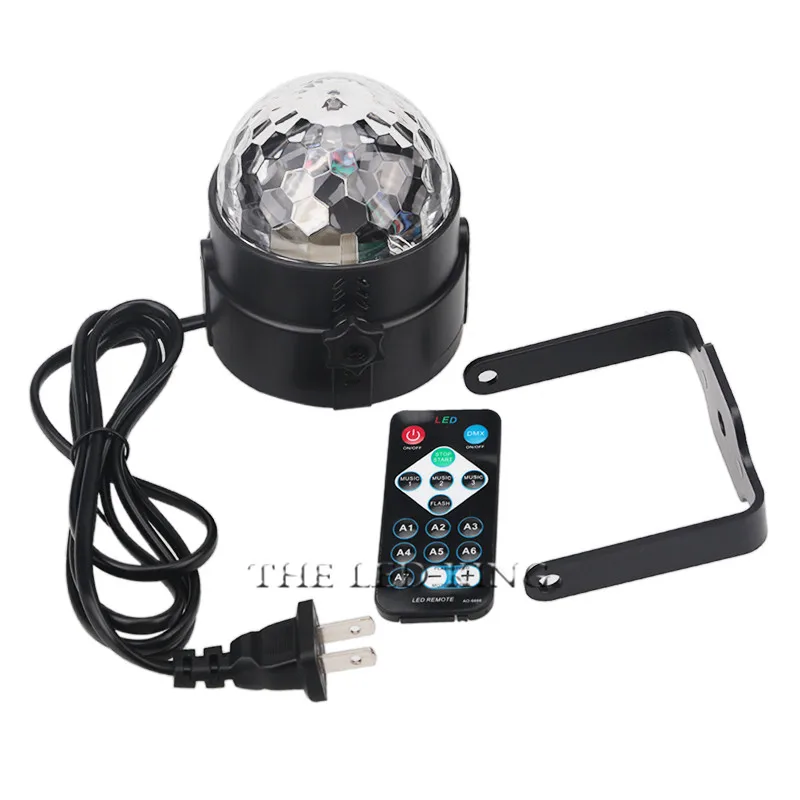 3 Вт ИК пульт RGB LED хрустальный магический вращающийся шар сценический свет USB 5 в 6