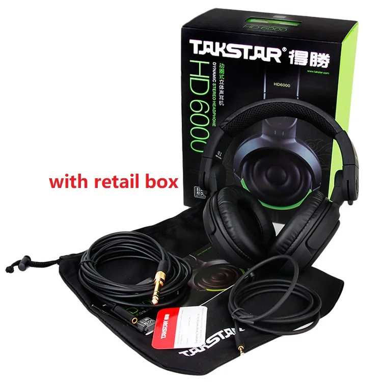 with retail box Складная Takstar HD6000/HD 6000 гарнитура Hi-Fi DJ наушники монитор динамические стерео наушники для ПК музыкальная студия - Цвет: with retail box