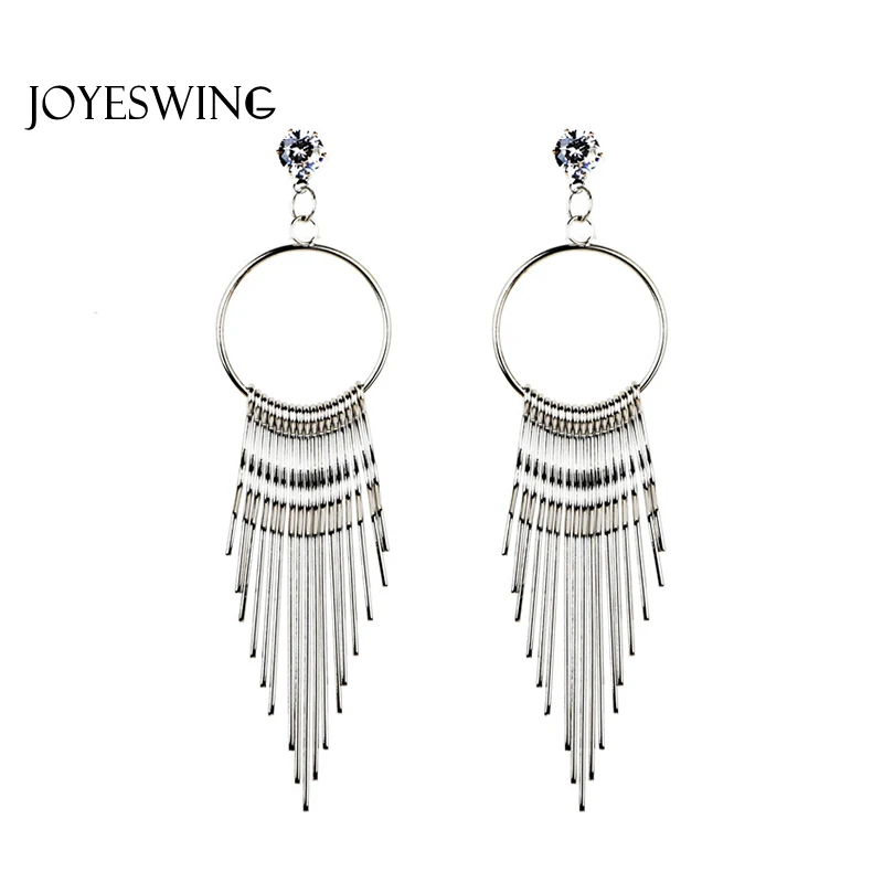 JOYESWING модный металлический сплав длинные серьги для женщин простой дизайн