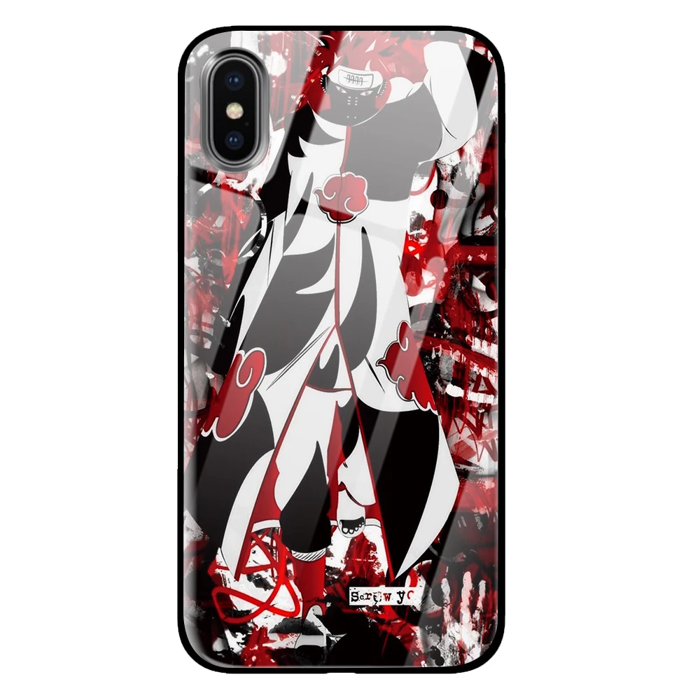 2 Аниме Наруто Акацуки Coque закаленное стекло телефонные чехлы крышка для Apple iPhone 5 5S SE 6 6s 7 8 Plus X XS Max XR - Цвет: 2