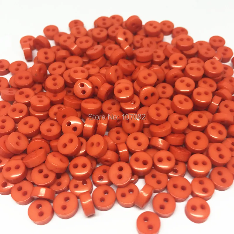 

1000 шт. 6 мм оранжевые миниатюрные полимерные пуговицы «сделай сам», круглая швейная пуговица для скрапбукинга, украшения для открыток