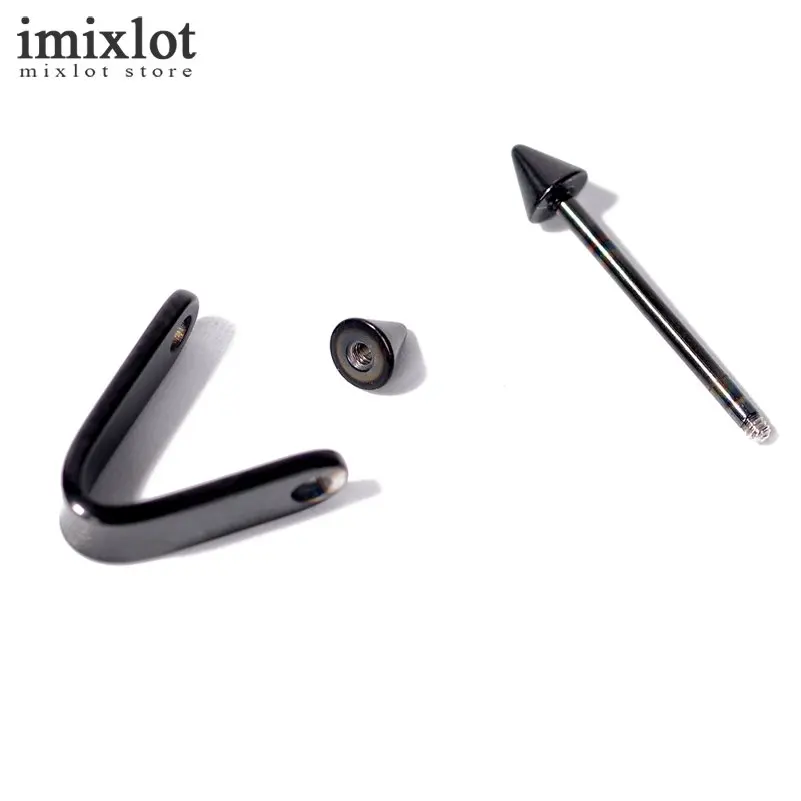 Imixlot готический панк серьги стержня для Для женщин мужчин черный серебристый