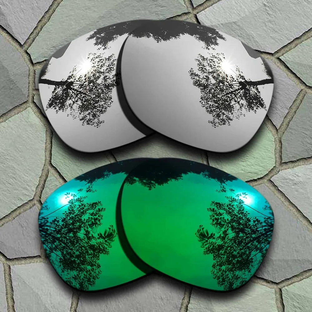 Поляризованные Сменные линзы Oakley Garage Rock хромированные и нефритовые зеленые