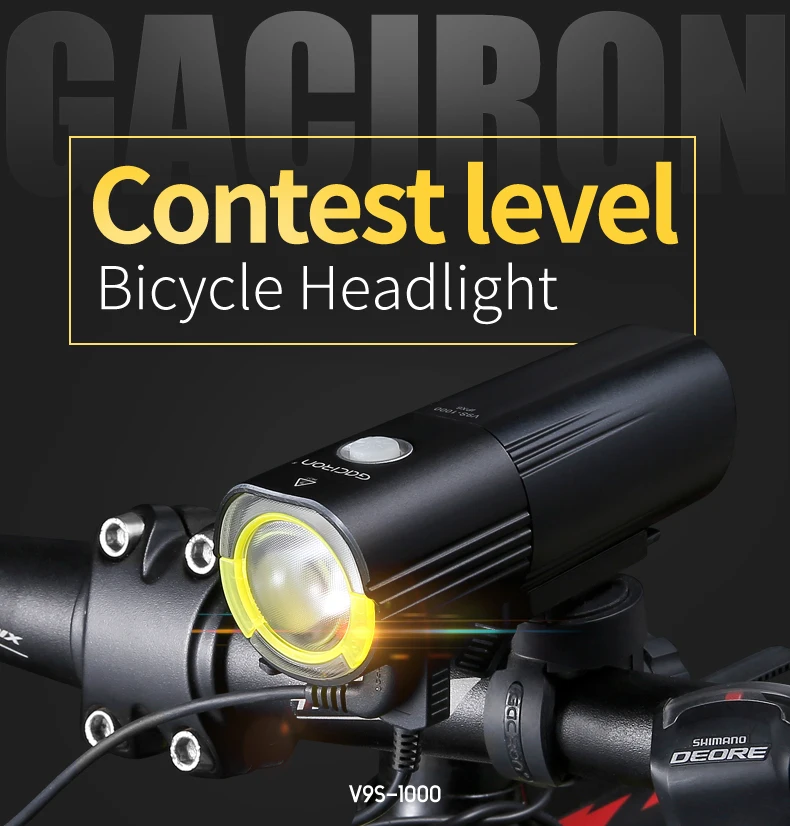 Велосипедная фара Gaciron V9S светодиодный фонарь с внутренней зарядкой USB Передний