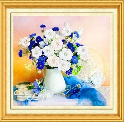 

Needlework,DIY Ribbon Cross stitch Sets for Embroidery kit,Oil Vase flower love ribbon Cross-Stitch handwork free shipping
