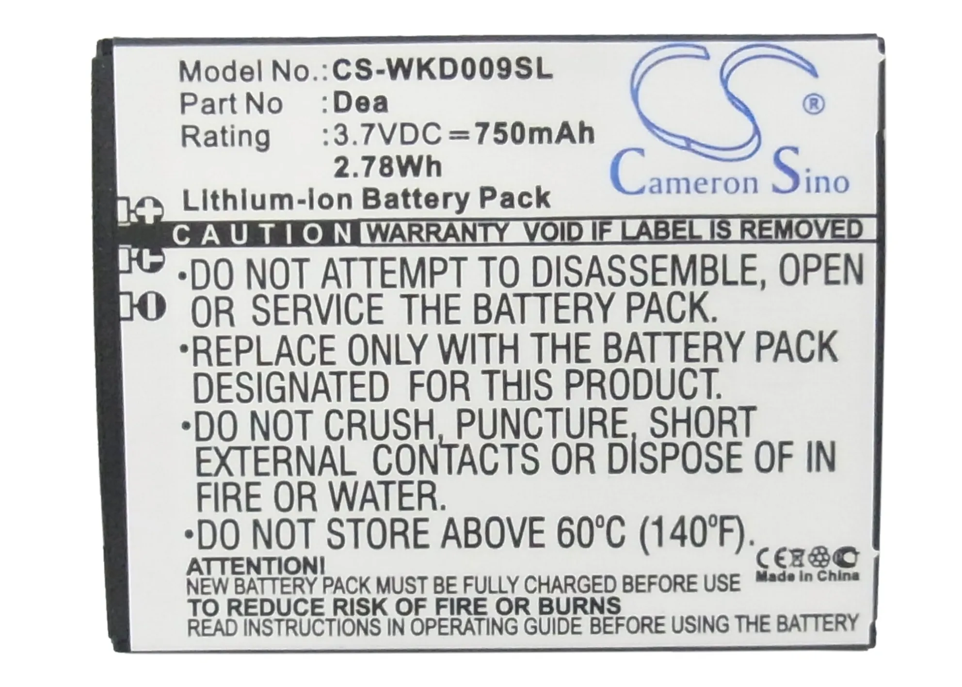 Аккумулятор Cameron Sino 750 мАч Dea для Wiko DEA|cameron sino|for wiko batterybattery for |