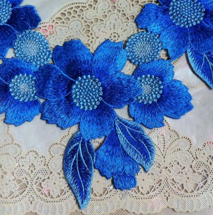 1 шт. 30*27 5 см DIY Королевский синий кружевной воротник для лоскутного шитья