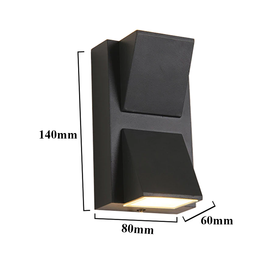 6W Double Head Thrisdar 3 Вт 6 Вт Открытый водонепроницаемый светодиодный настенный светильник, балкон, коридор, ступенька, настенный светильник, вилла, здание отеля, внешний настенный светильник - Испускаемый цвет: 6W Double Head