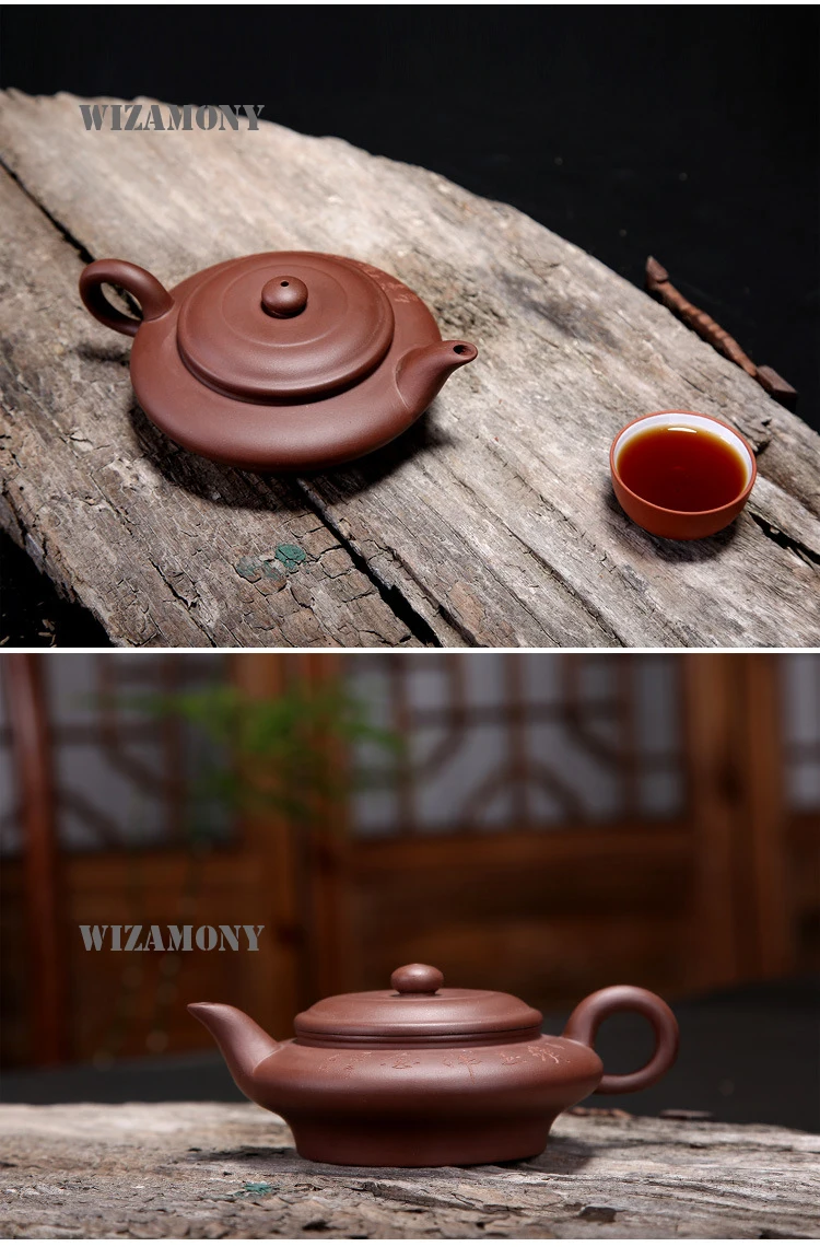 

1 pcs WIZAMONY Original Ore Purple Clay tea set 240ml Zisha Ceramics Arts xishi Teapot yi xing Clay China Tea Set Tea cup