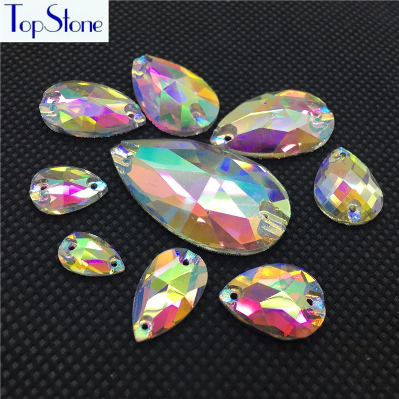 TopStone 3230 # капля КРИСТАЛЛ AB Стразы пришивные каплевидные стеклянные камни Размер