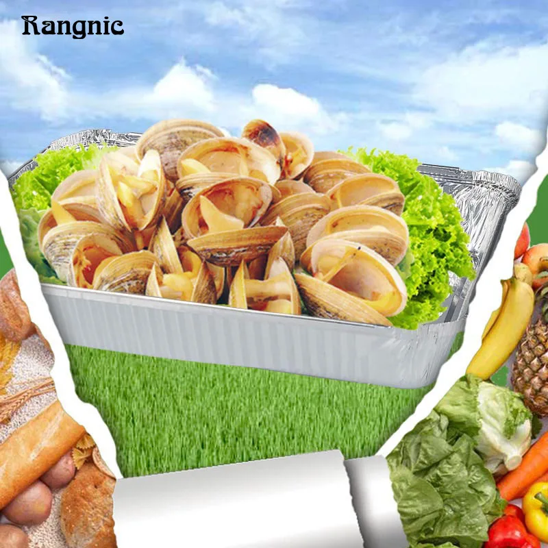 Rangnic барбекю кастрюлю гриль жести Фольга лоток еды жестяной коробке одноразовые
