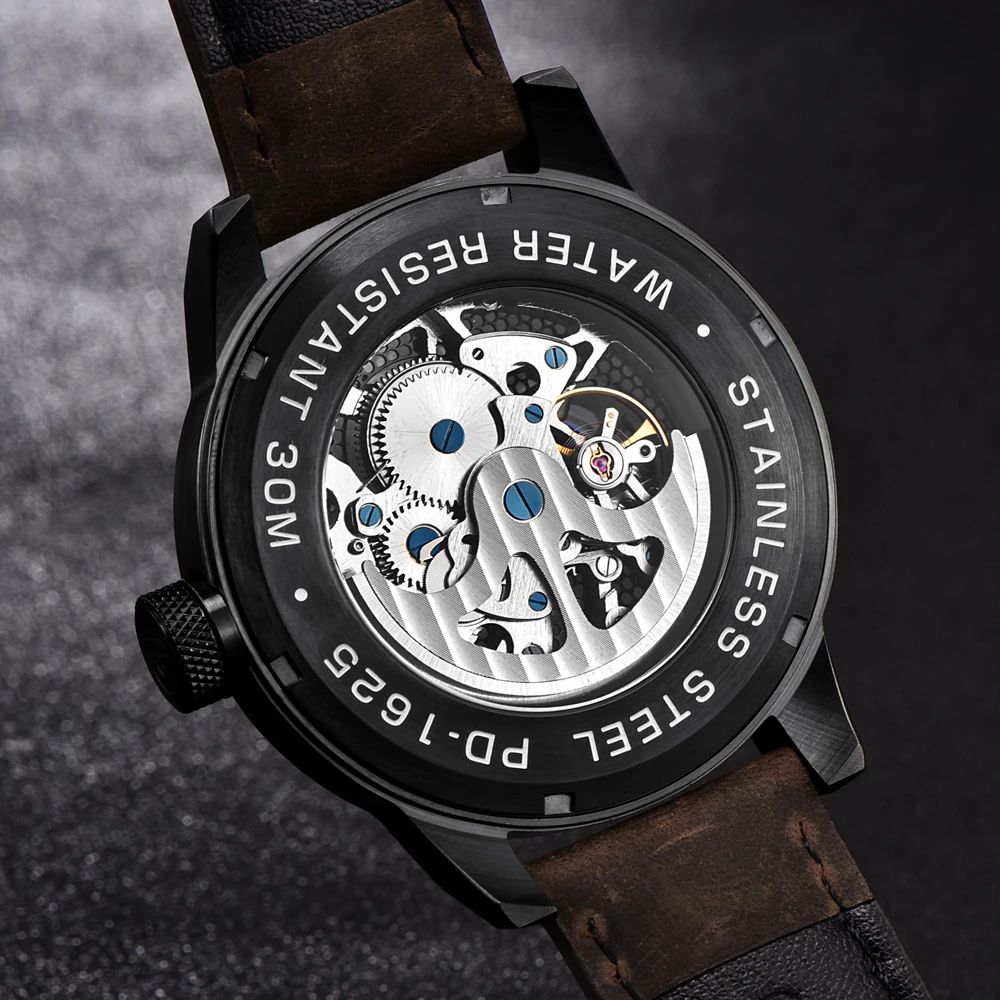 

Original PAGANI DESIGN Men's Classic Skeleton Mechanical Watches Waterproof Genuine Leather Brand Luxury Hollow Automatic Watch