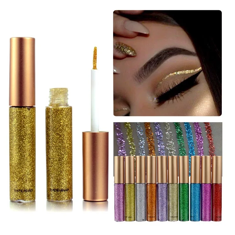 10 Цвета/набор блеск Подводка для глаз косметической жидкости Водонепроницаемый