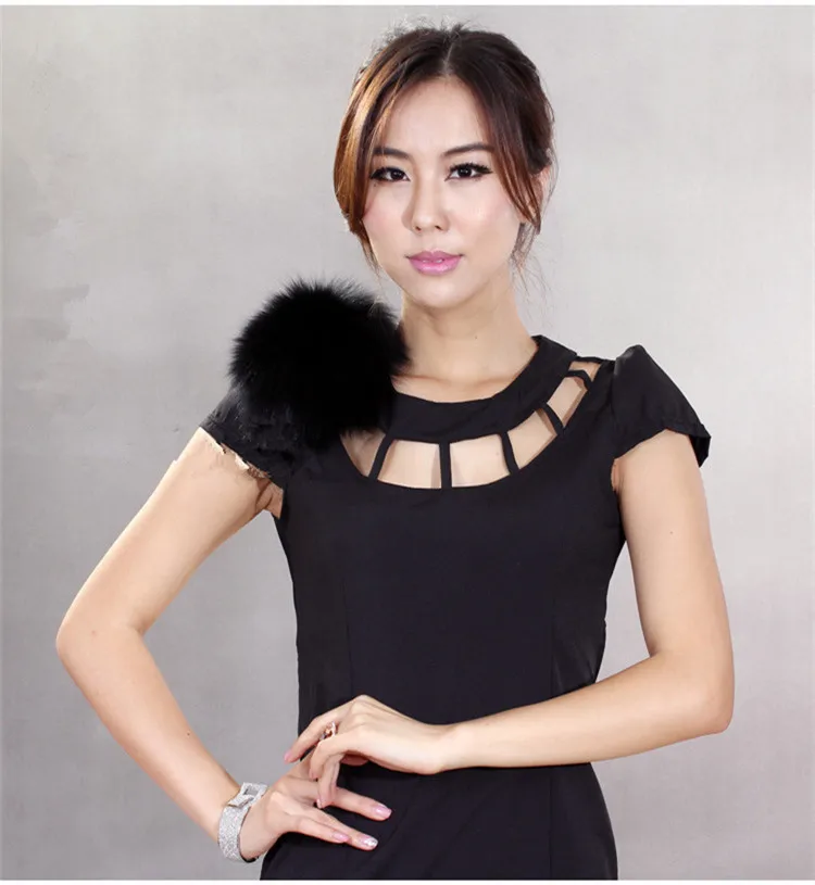 natural raccoon/fox fur big shoulder brooch epaulet white epaulettes spikes black escapulario blazer accessories pin E105 |