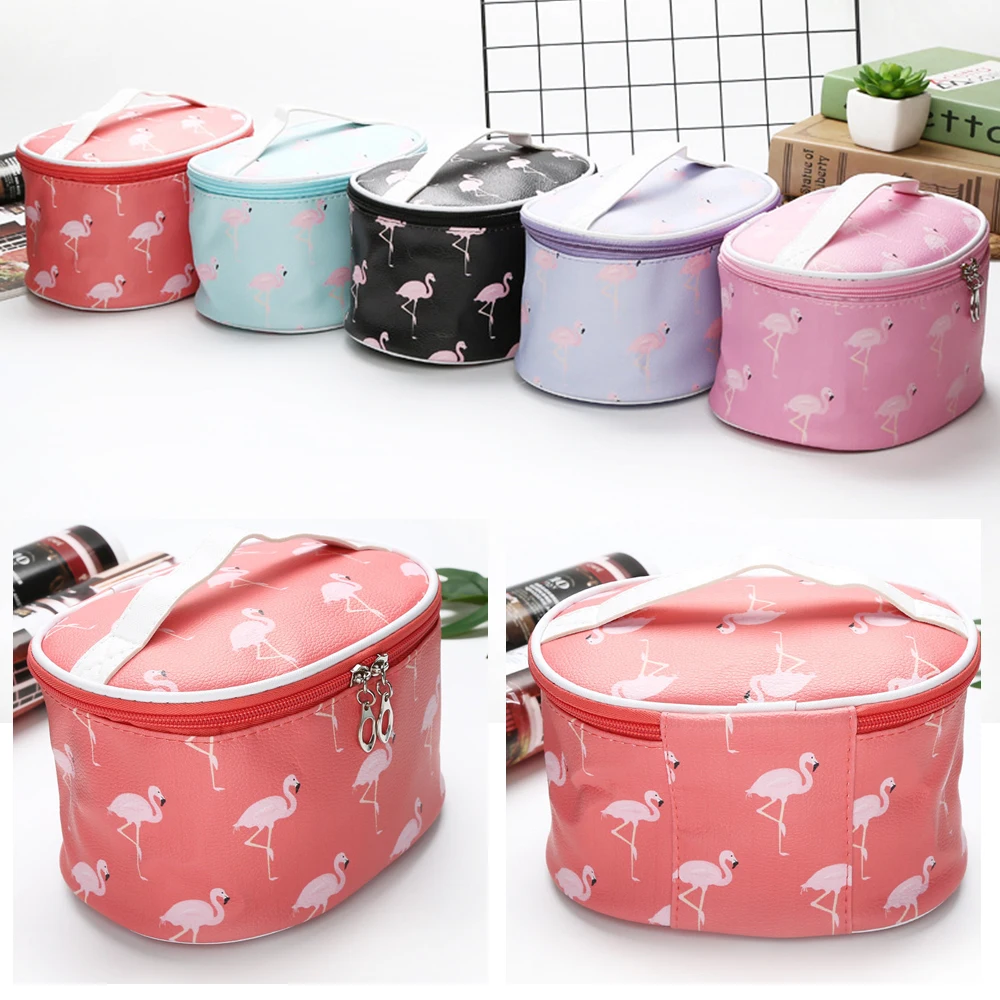1 шт. портативная дорожная косметичка Фламинго из искусственной кожи косметички