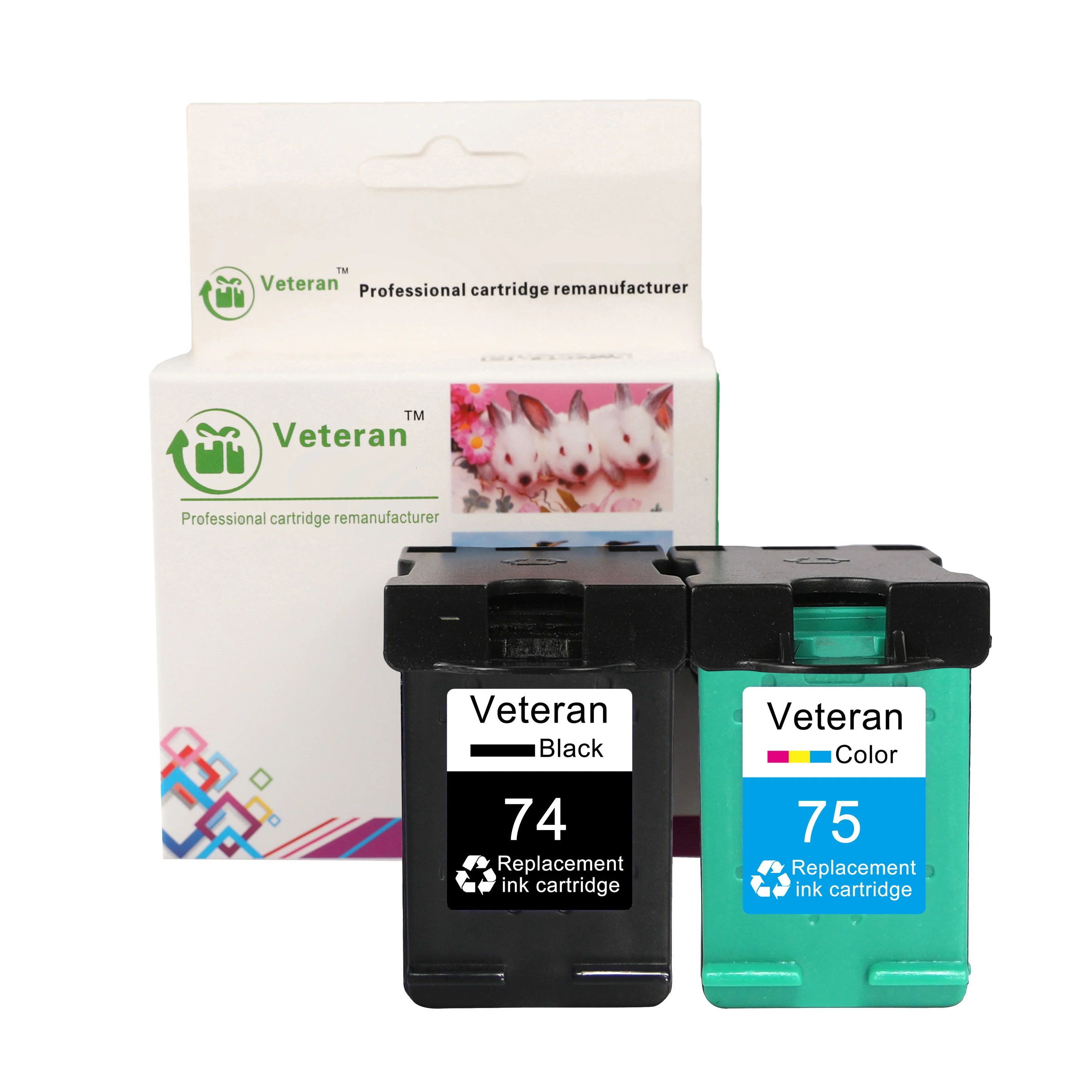 Чернильные картриджи для принтеров Veteran 74XL 75XL совместимые с hp 74 75 XL HP Photosmart C4200 C4280