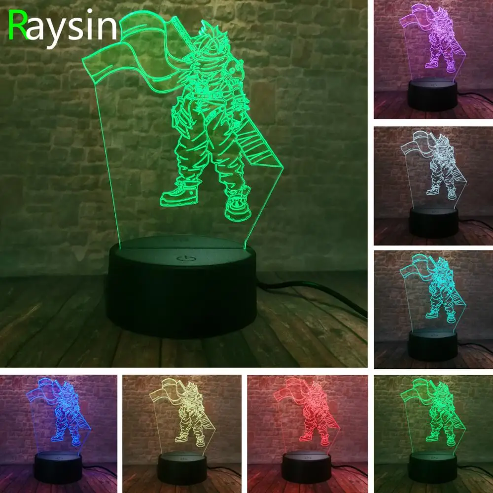 Японское аниме Наруто 3D Momochi Zabuza Kirigakure no Kijin экшн-фигурка LED RGB 7 цветов подарки для