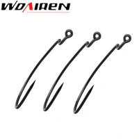 wdairen 20pcslot 7 sizes high carbon steel fishing hooks black crank lead sharp hooks super big black wide crank hook wd 487