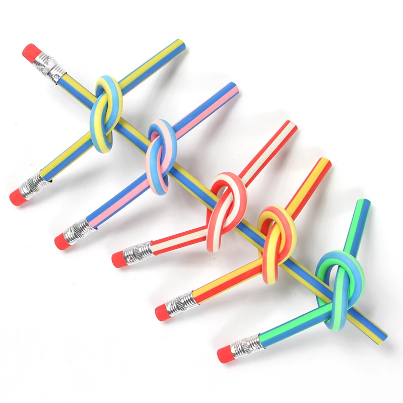 

10pcs/Lot Creative Color Soft Pencil Stationery Student HB Standard Pencil DIY Magic Bend Flexible Pencils School Supplies