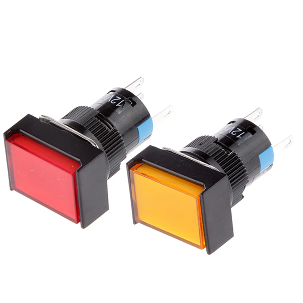 2 шт. самоблокировка с фиксацией кнопочного выключателя-красное светодиодное