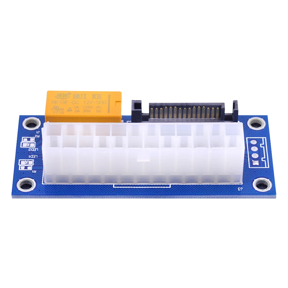 CHIPAL синий двойной PSU адаптер ATX 15Pin SATA к 24Pin синхронизации синхронный Starter карты Molex
