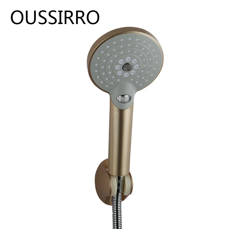 

Rose Gold Shower Set Water Saving Encryption Handheld Point Shape Shower Head With Stainless Steel Shower Hose ABS Shower Holder