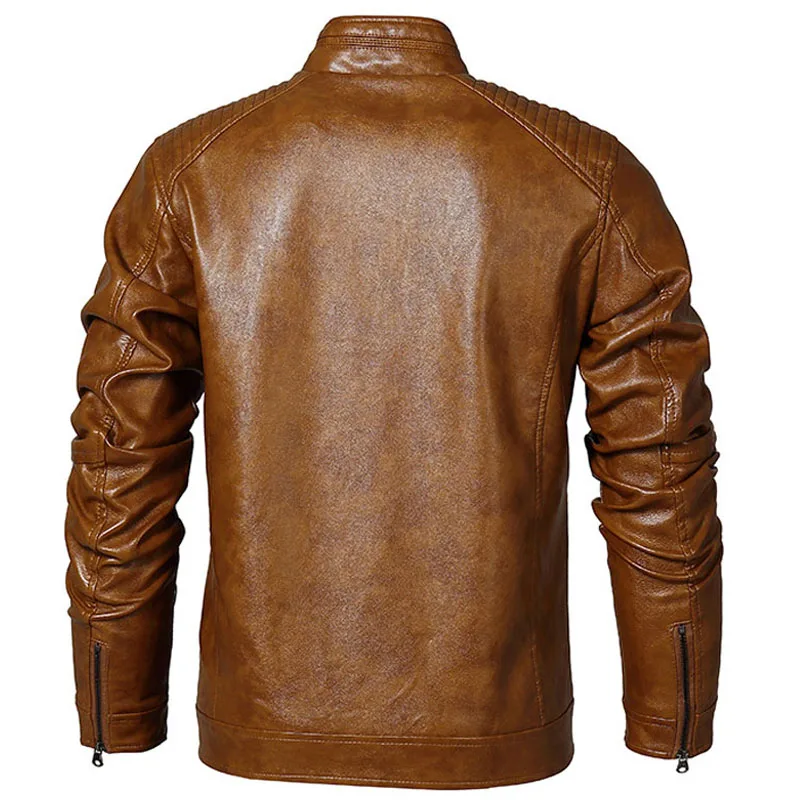 Мужская куртка-ветровка из ПУ кожи размеры до XXL | одежда