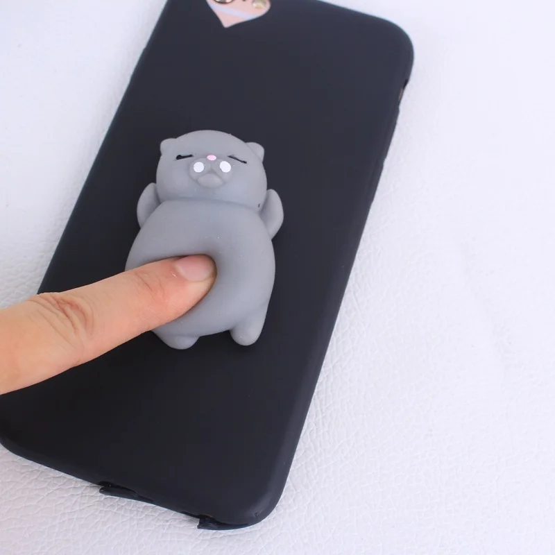 3D милый кот Печать лев собака мягкий чехол для телефона для IPhone 8 8 плюс 7 7 плюс 6 6S 5 5S чехол SE мягкий снятие стресса ТПУ, конфетный чехол