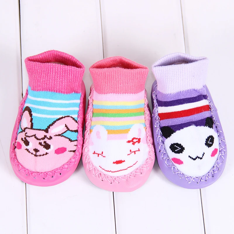 

3Pairs baby girl socks boy cotton Winter Thicken Newborn Baby Toddler Non-Slip Booties Shoes Socks Antiskid Sock free shipping